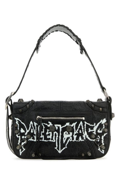 Balenciaga Man Black Leather Le Cagole Xs Diy Metal Crossbody Bag