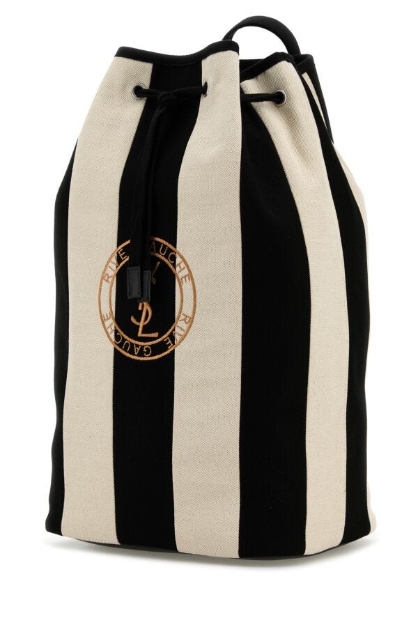 Saint Laurent Man Printed Canvas Rive Gauche Crossbody Bag