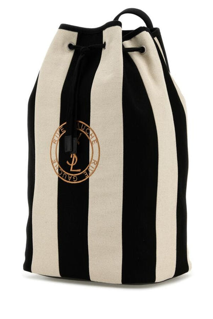 Saint Laurent Man Printed Canvas Rive Gauche Crossbody Bag