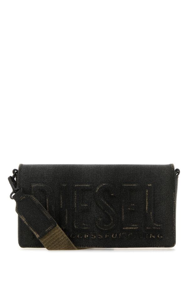 Diesel Woman Black Denim M Biscotto Crossbody Bag