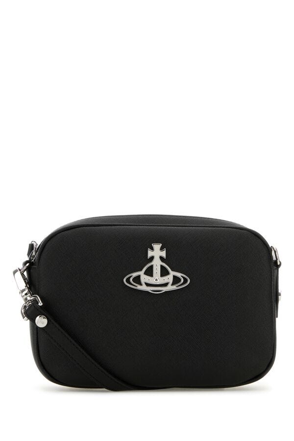 Vivienne Westwood Woman Black Synthetic Leather Anna Crossbody Bag
