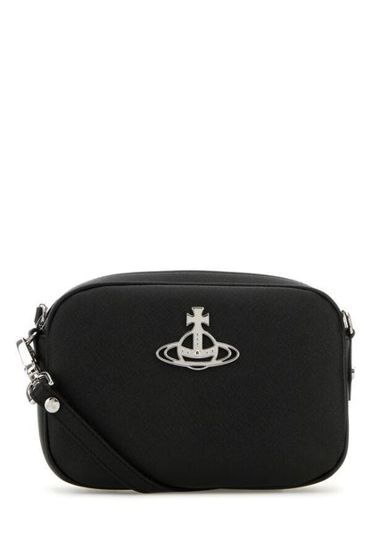 Vivienne Westwood Woman Black Synthetic Leather Anna Crossbody Bag