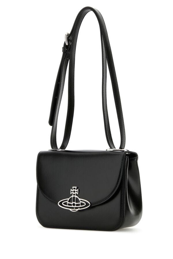 Vivienne Westwood Woman Black Leather Linda Crossbody Bag