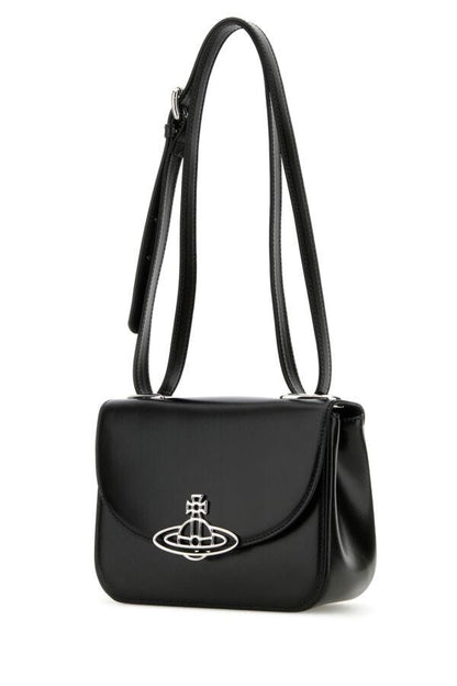Vivienne Westwood Woman Black Leather Linda Crossbody Bag