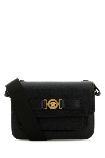 Versace Man Black Leather Medusa Biggie Crossbody Bag