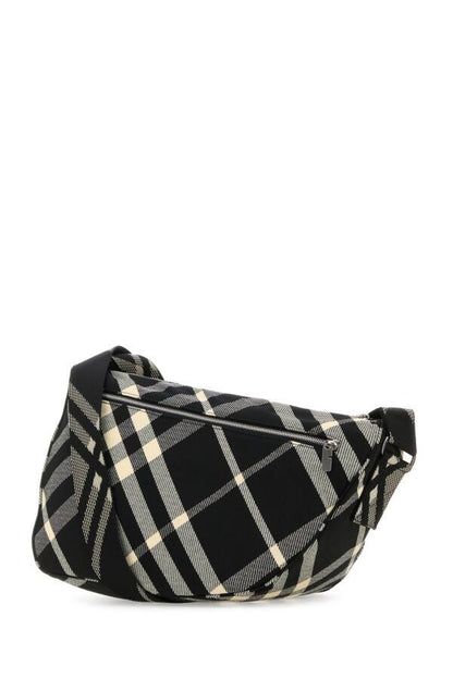 Burberry Man Embroidered Fabric Shield Crossbody Bag