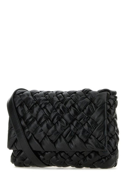 Bottega Veneta Man Black Leather Crossbody Bag