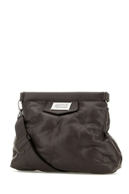 Maison Margiela Woman Brown Nappa Leather Small Glam Slam Classique Crossbody Bag