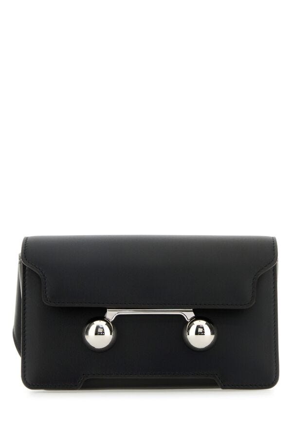 Marni Man Black Leather Trunkaroo Crossbody Bag