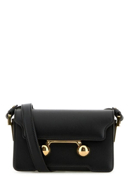 Marni Woman Black Leather Mini Trunkaroo Crossbody Bag