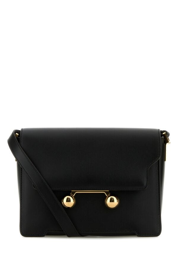 Marni Woman Black Leather Medium Trunkaroo Crossbody Bag
