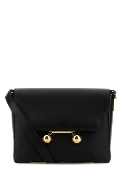 Marni Woman Black Leather Medium Trunkaroo Crossbody Bag
