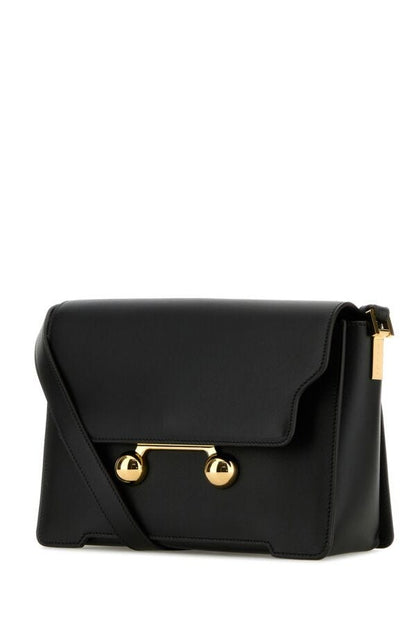 Marni Woman Black Leather Medium Trunkaroo Crossbody Bag
