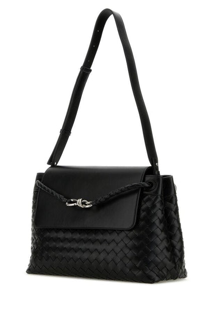 Bottega Veneta Man Black Leather Medium Andiamo Crossbody Bag
