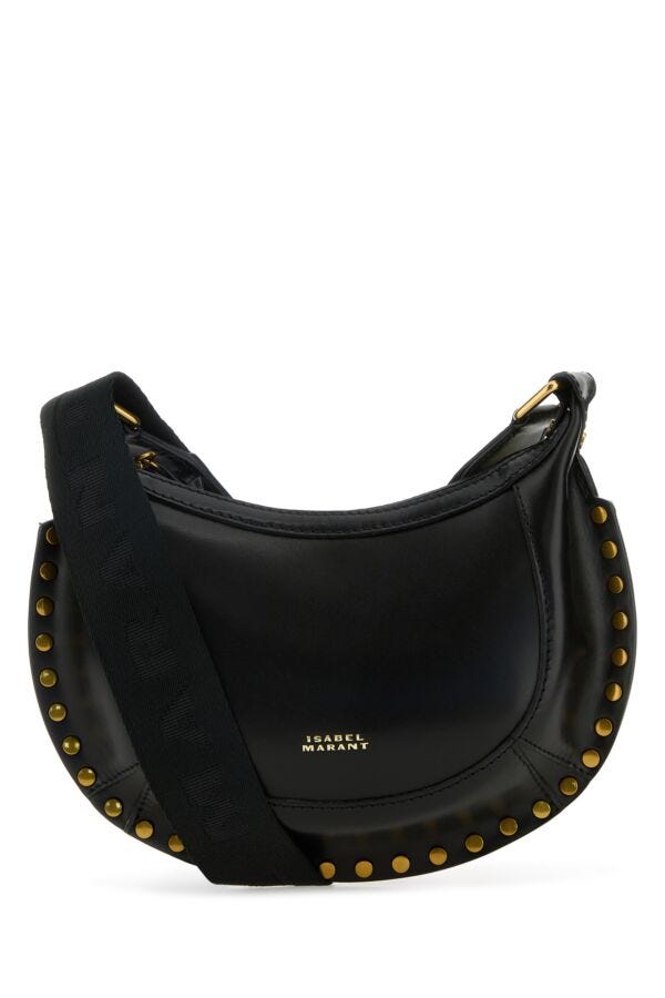 Isabel Marant Woman Black Leather Mini Moon Crossbody Bag