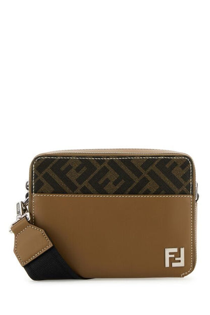 Fendi Man Embroidered Canvas Camera Crossbody Bag