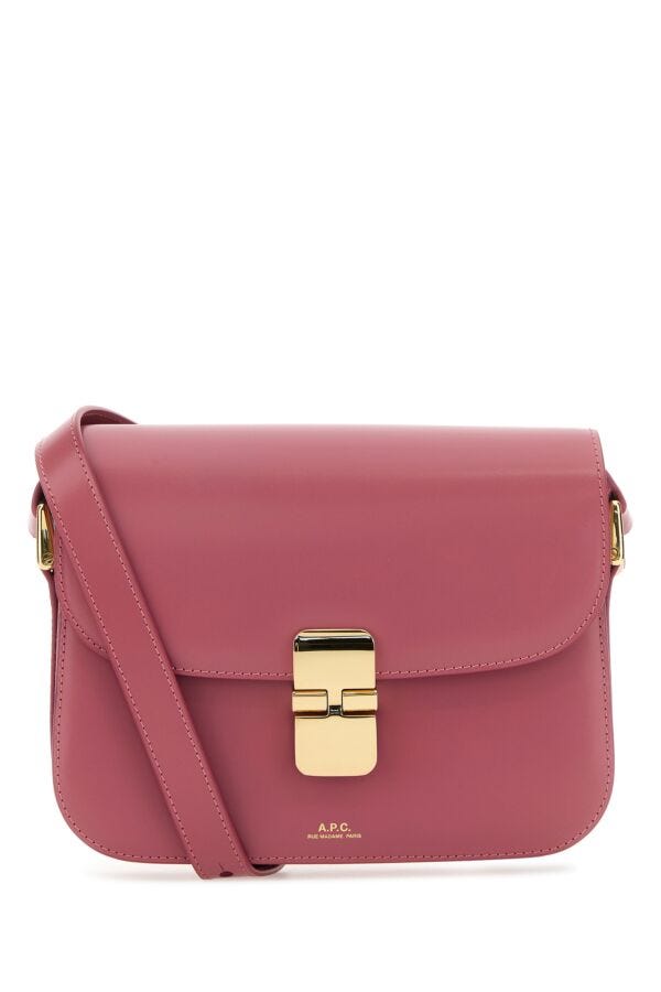 A.P.C. Woman Dark Pink Leather Small Grace Crossbody Bag