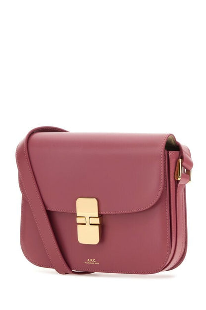 A.P.C. Woman Dark Pink Leather Small Grace Crossbody Bag