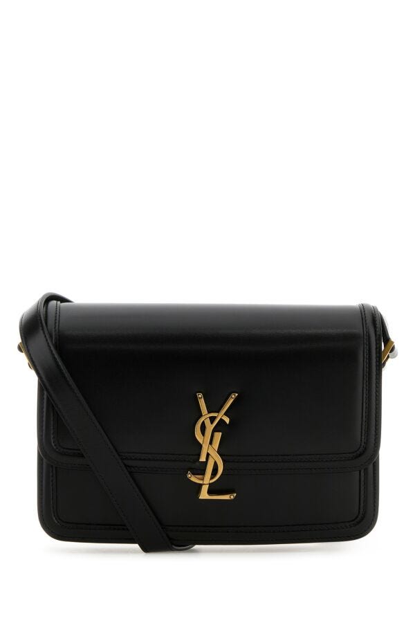 Saint Laurent Woman Black Leather Medium Solferino Crossbody Bag