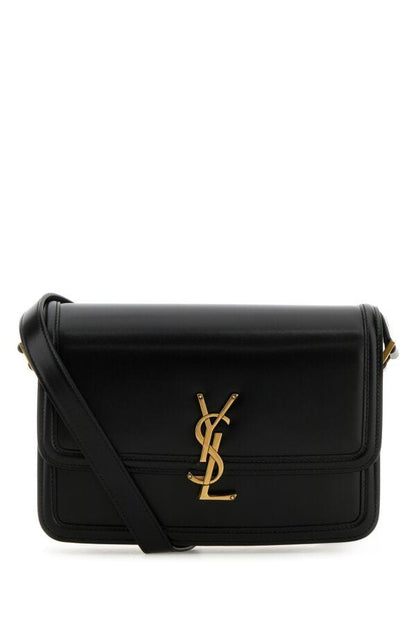 Saint Laurent Woman Black Leather Medium Solferino Crossbody Bag
