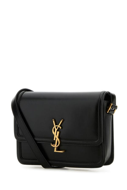 Saint Laurent Woman Black Leather Medium Solferino Crossbody Bag