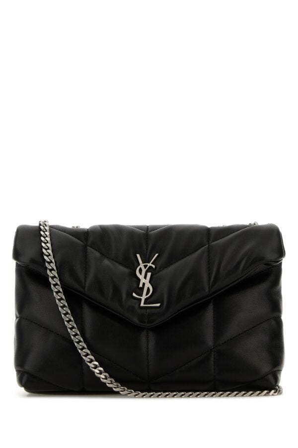 Saint Laurent Woman Black Nappa Leather Puffer Toy Crossbody Bag