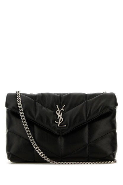 Saint Laurent Woman Black Nappa Leather Puffer Toy Crossbody Bag