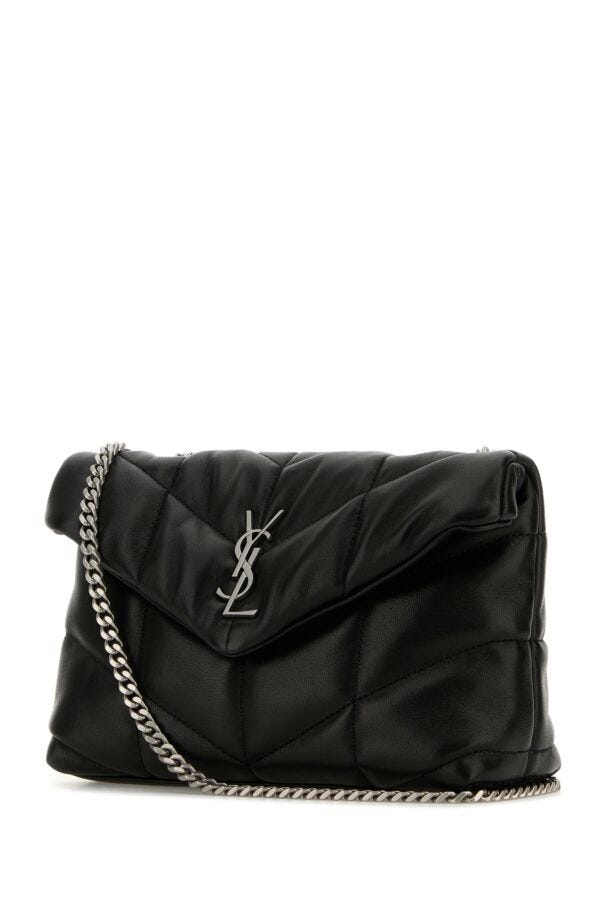 Saint Laurent Woman Black Nappa Leather Puffer Toy Crossbody Bag