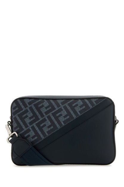 Fendi Man Multicolor Fabric And Leather Fendi Diagonal Crossbody Bag