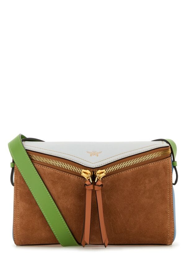 Mcm Woman Multicolor Leather Diamant 3D Crossbody Bag
