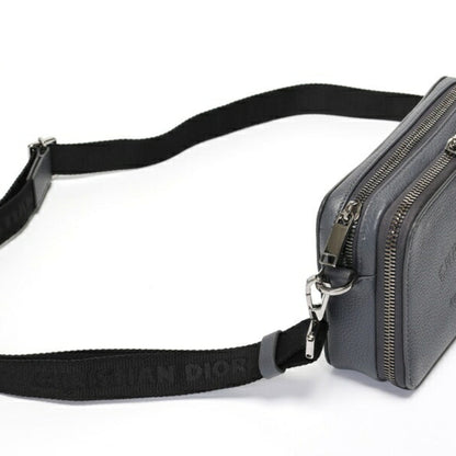 Christian Dior Gray Leather Fanny Pack Pouch