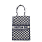 Christian Dior Navy White Canvas Handbag Canvas
