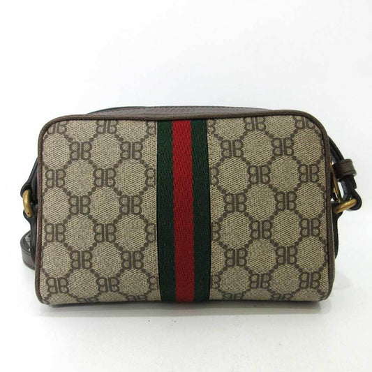 Balenciaga Bag Gucci Collaboration Hacker Camera Beige Mini Shoulder Pochette Bb Pattern Ladies Leather