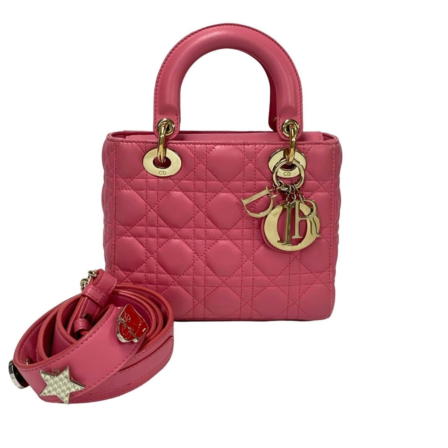 Christian Dior Pink Leather Handbag Shoulder Bag Style 3