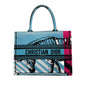 Christian Dior Light Blue Multi-Color Canvas Tote Bag