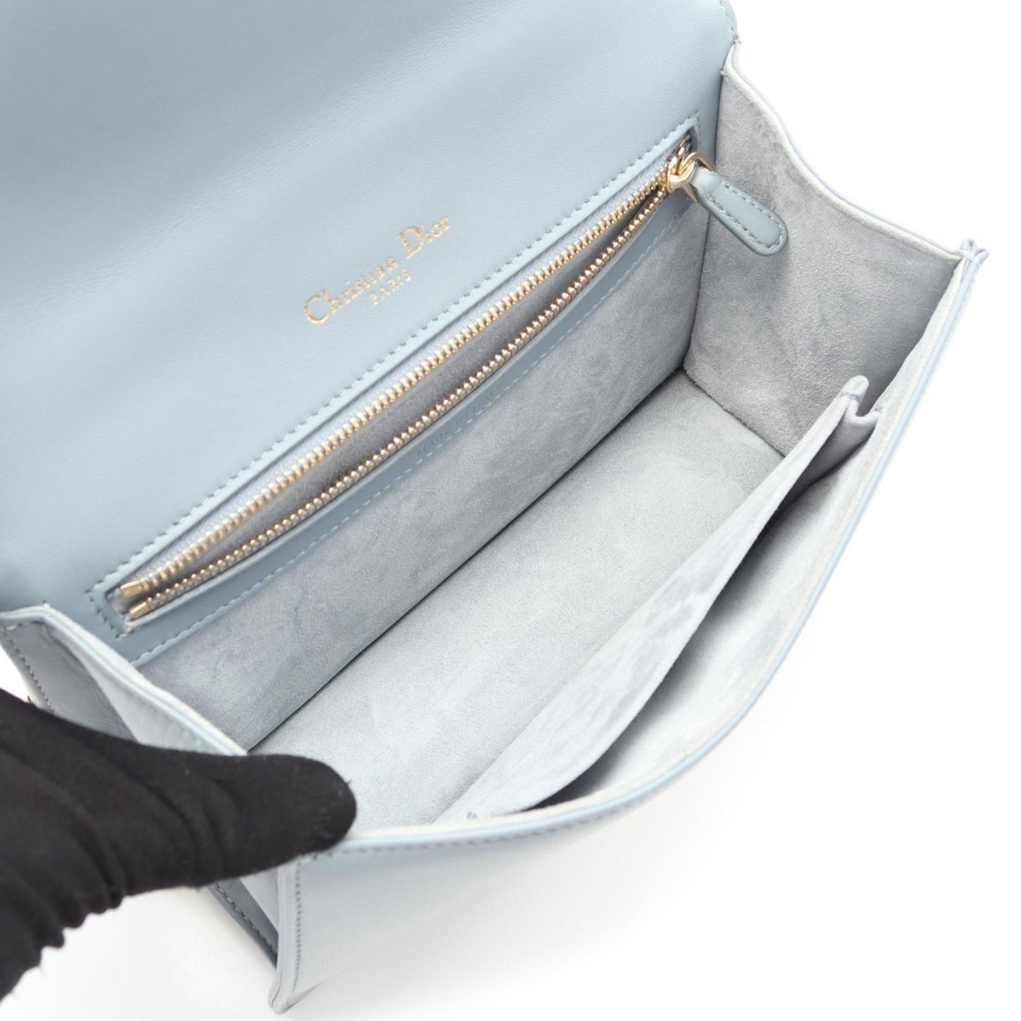 Christian Dior Blue Leather Shoulder Bag Style 3