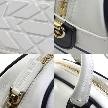 Christian Dior Navy White Leather Shoulder Bag Style 2
