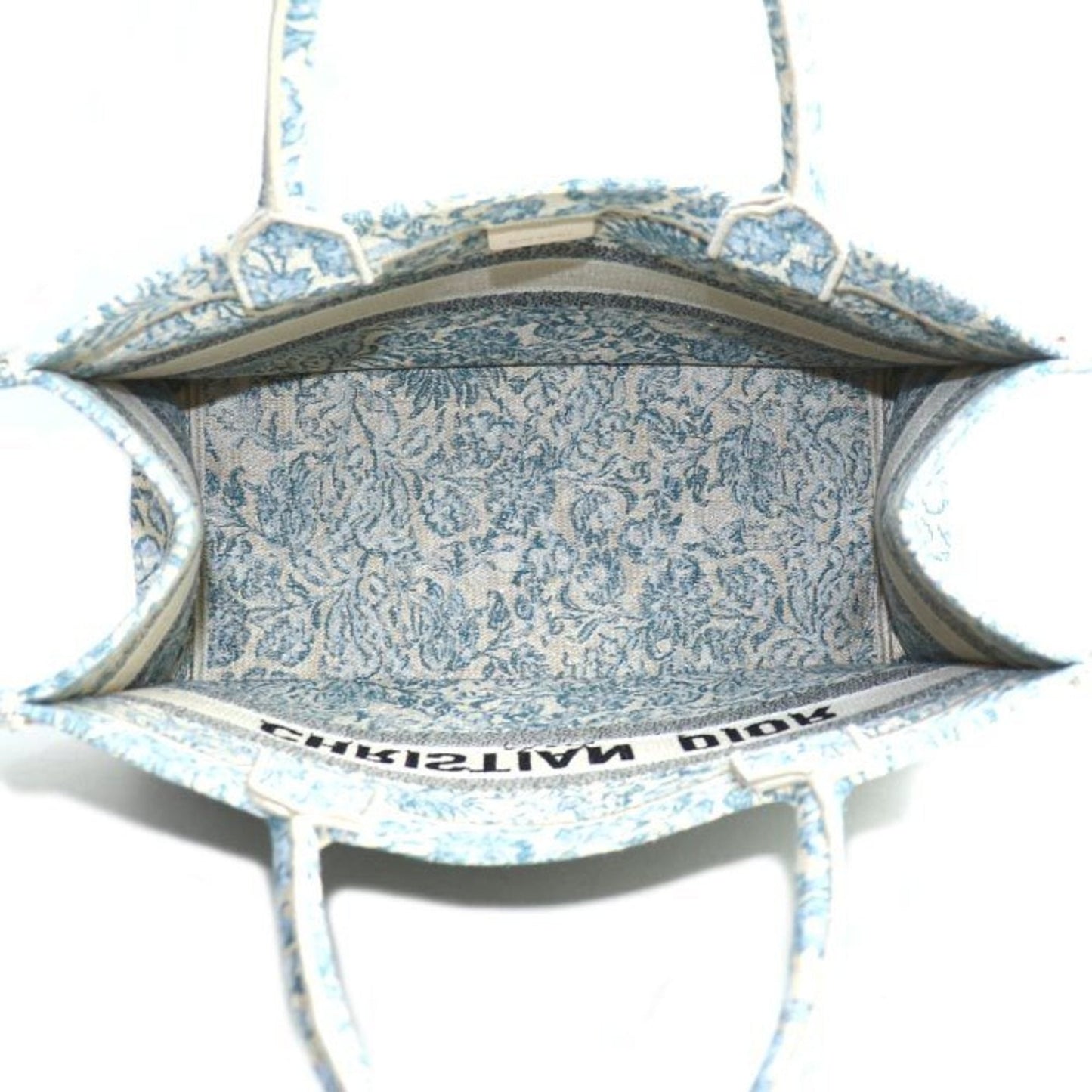 Christian Dior Blue Multi-Color Canvas Tote Bag