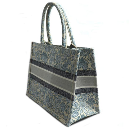 Christian Dior Blue Multi-Color Canvas Tote Bag