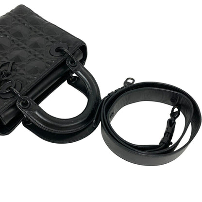 Christian Dior Black Leather Handbag Shoulder Bag