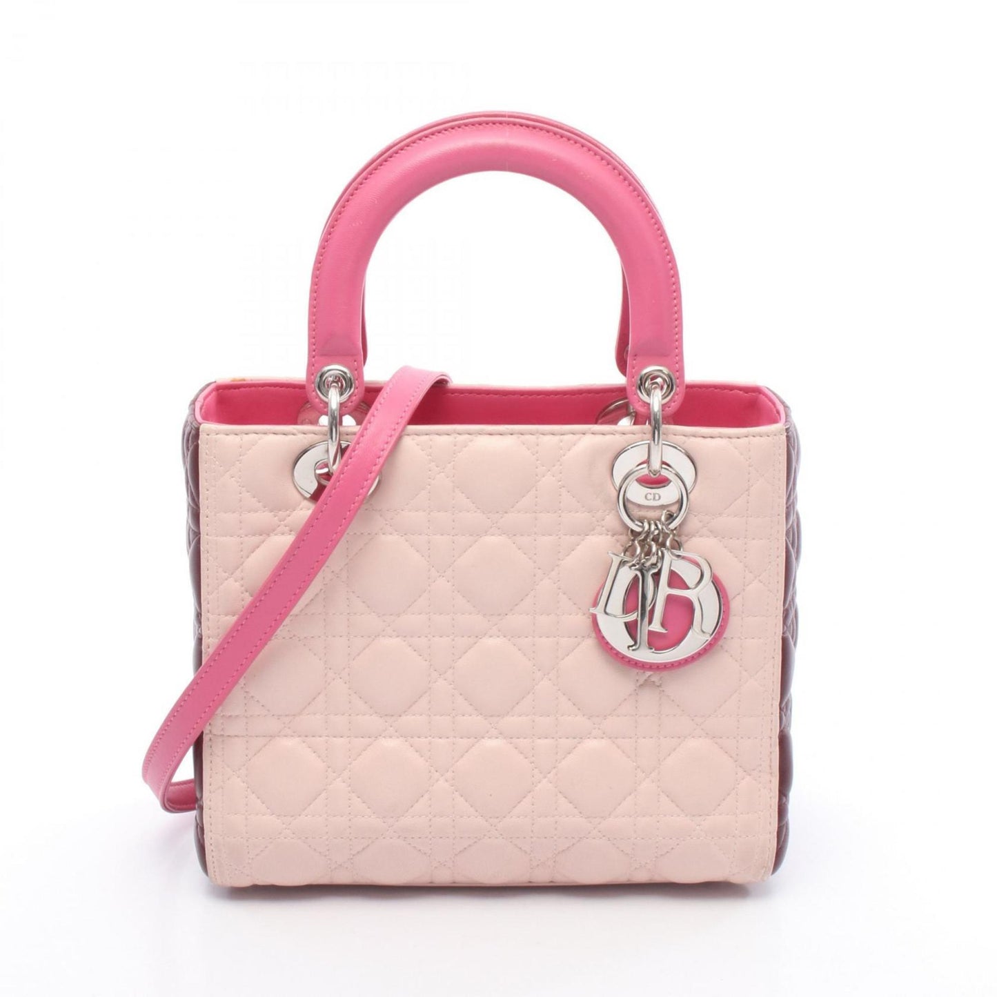 Christian Dior Bordeaux Pink Leather Handbag