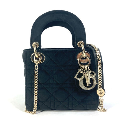 Christian Dior Lady Dior Black Leather Handbag Shoulder Bag Style 3