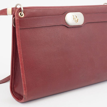 Christian Dior Bordeaux Leather Shoulder Bag Leather