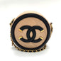 Chanel Bag CC Filigree Round Chain Shoulder Beige x Black Pochette Pouch Circle Crossbody Women's Caviar Skin Chanel