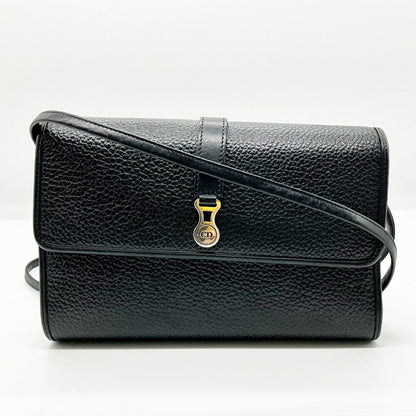 Christian Dior Black Leather Pochette Shoulder Bag Leather