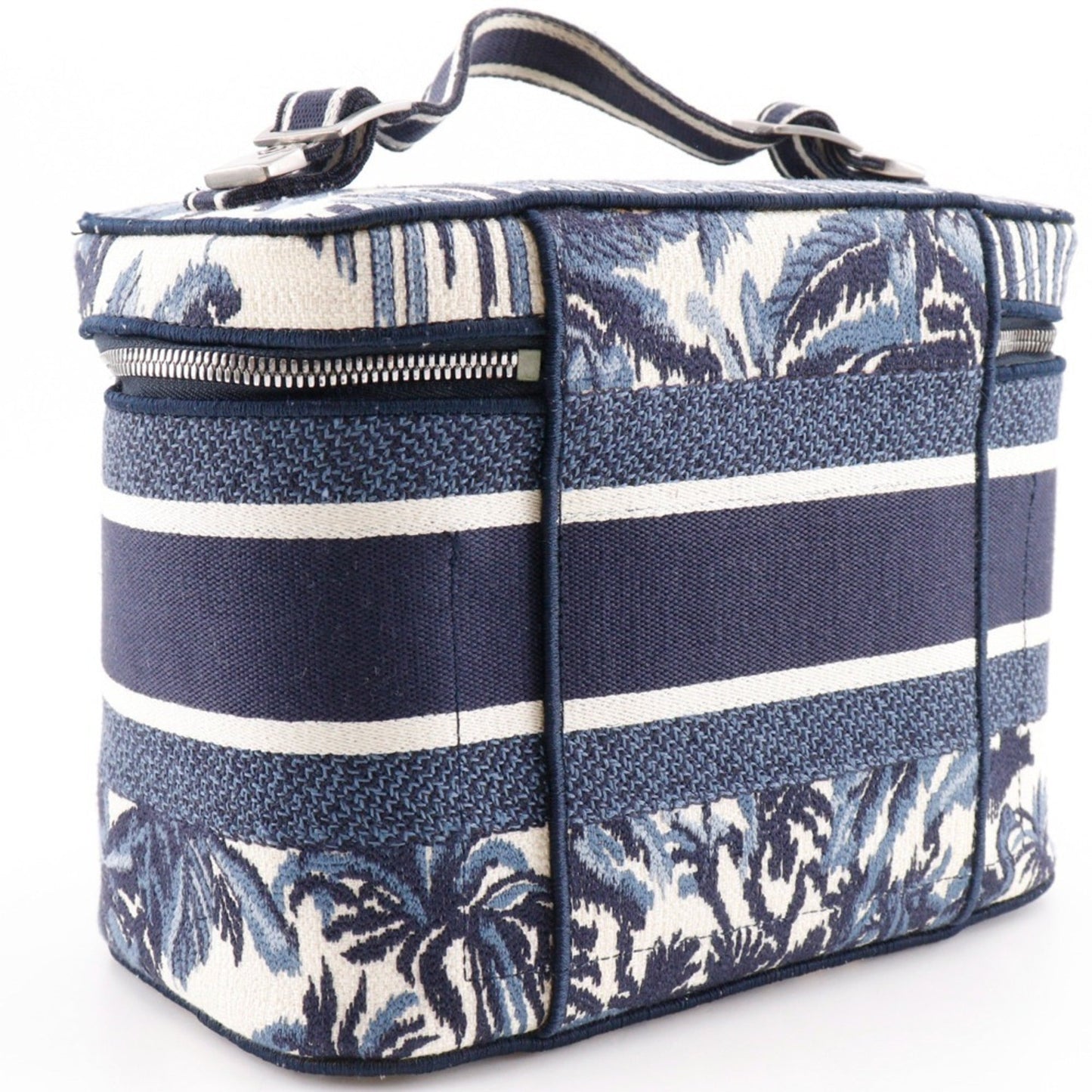 Christian Dior Navy White Canvas Handbag Weekend Bag