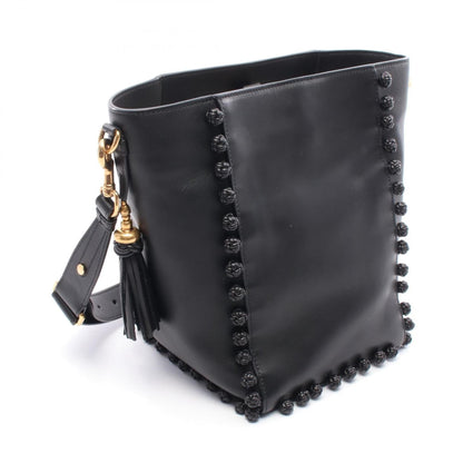 Christian Dior Black Leather Shoulder Bag Style 13