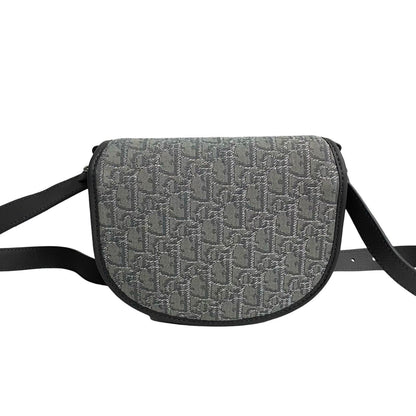 Christian Dior Gray Canvas Leather Shoulder Bag