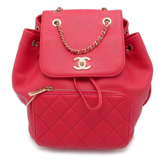 Chanel Backpack Matelasse Coco Mark Caviar Skin A93748 Chanel Bag