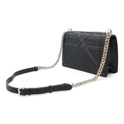 Christian Dior Black Leather Shoulder Bag Style 17